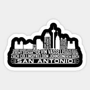 San Antonio Basketball Team 23 Player Roster, San Antonio City Skyline Sticker